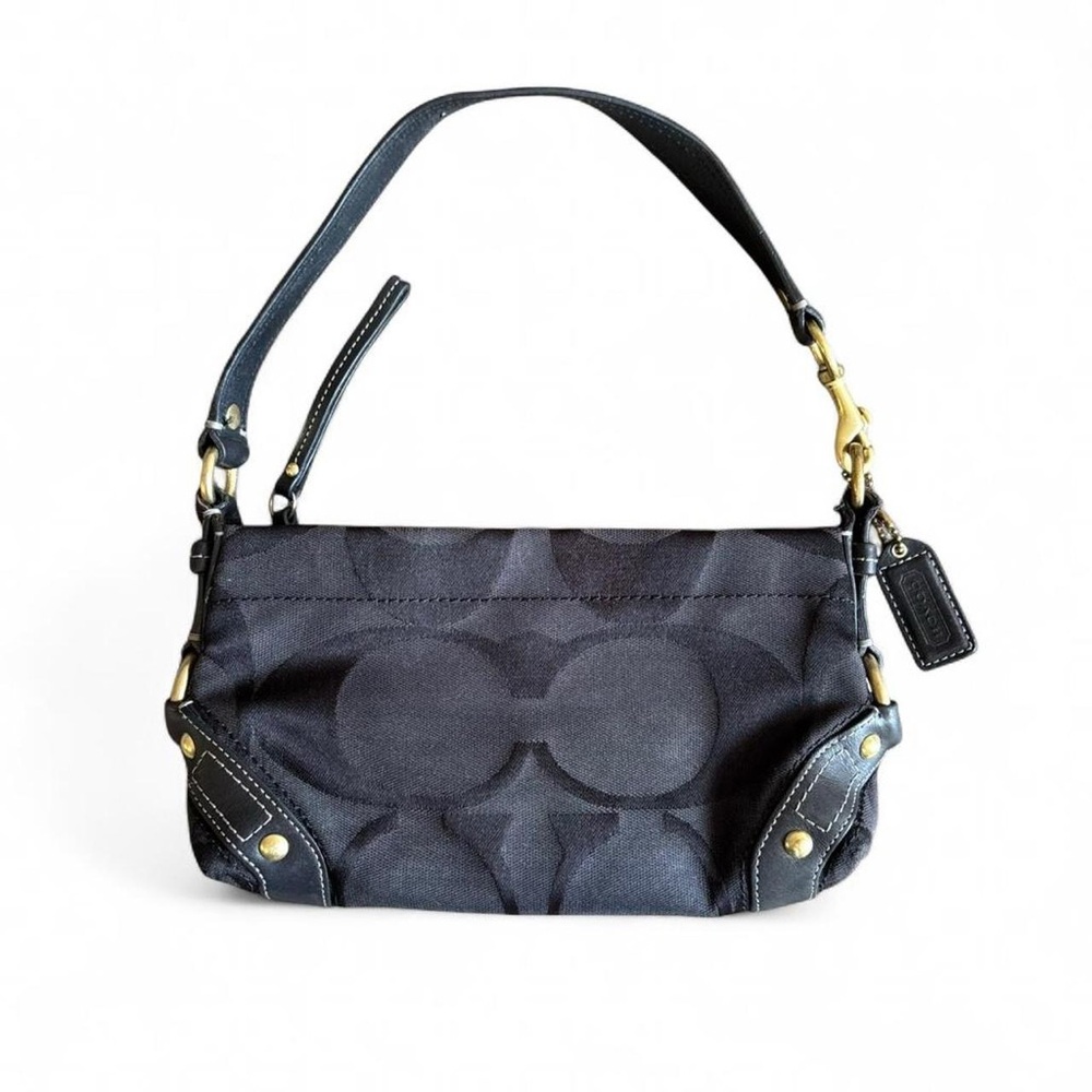 Vintage Coach Black Signature Mini Carly Bag